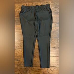 Lane Bryant Women’s Black Leggings Pull On High Waist Faux Leather Size 18/20